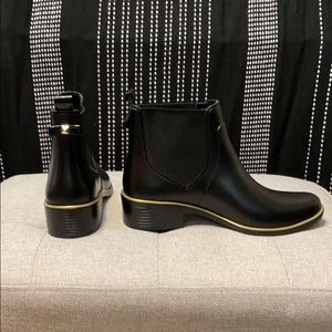 Kate Spade Ankle Rain Boots w/ Bow and Gold Accent